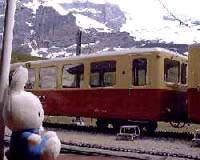 登山電車をながめる